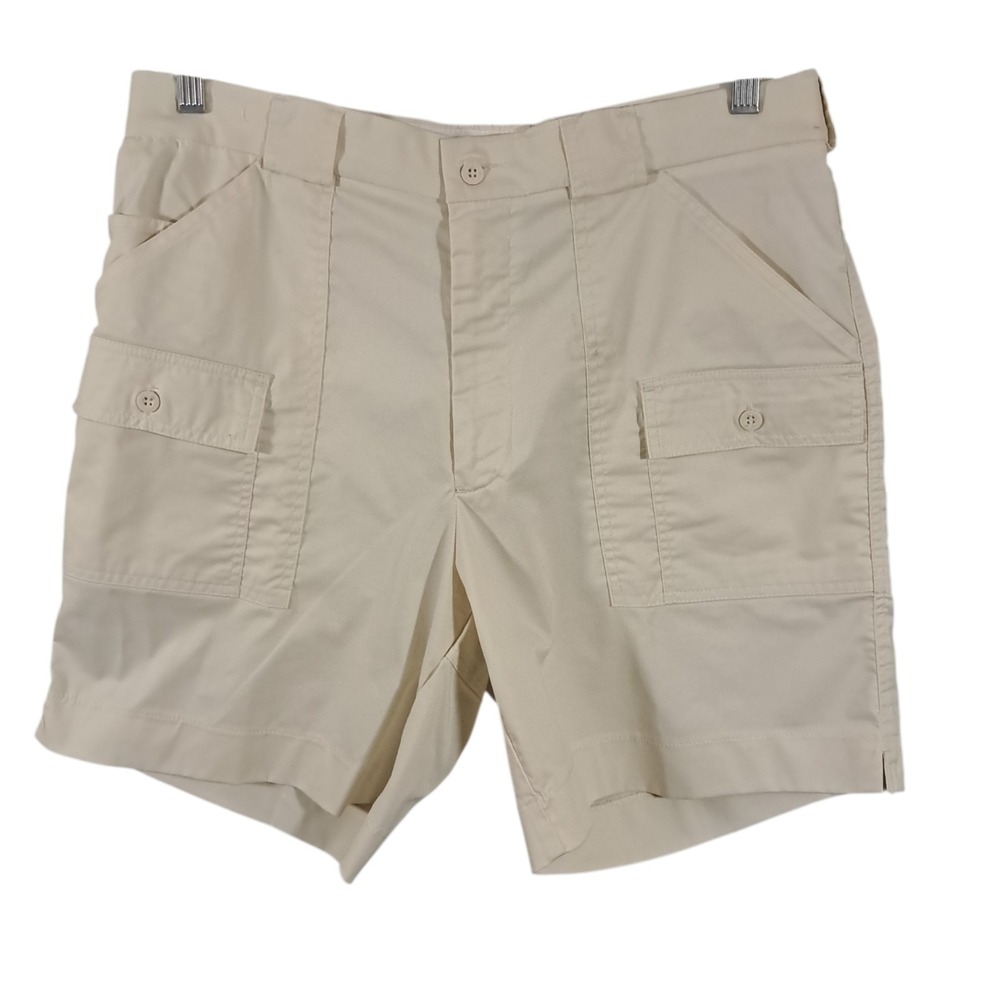 VTG Sportif Men's Cargo Shorts 36 Yellow Y2K Stretch Fishing Outdoors Breathable